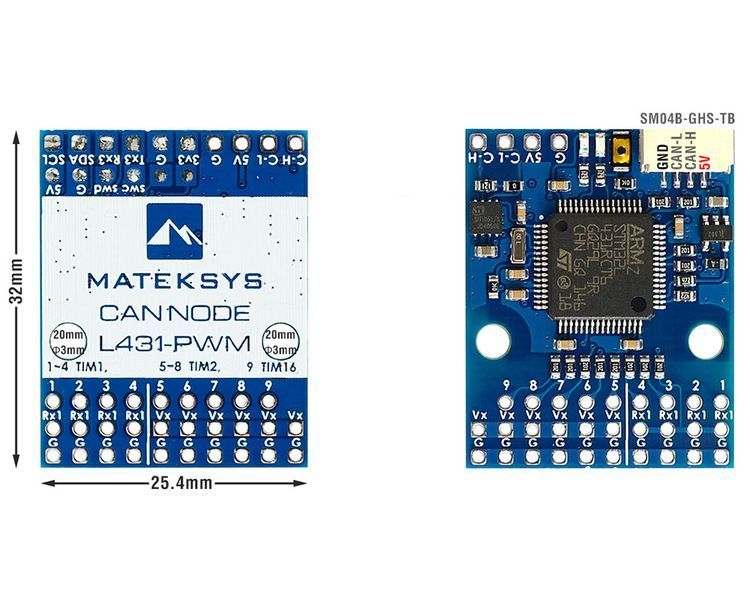 Конвертер сигнала Matek DroneCAN to PWM adapter, AP Periph (CAN-L4-PWM / L431PWM) 431 фото