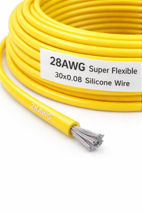 Провід монтажний 28AWG (30*0.08) супергнучкий силіконовий жовтий 3008 фото