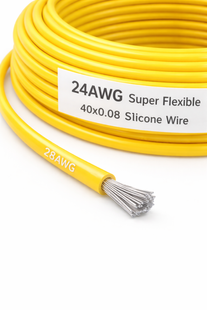 Провід монтажний 24AWG (40*0.08) супергнучкий силіконовий жовтий 40008 фото