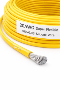 Провід монтажний 20awg (100*0.08) супергнучкий силіконовий жовтий 20100 фото