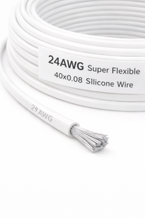 Провід монтажний 24AWG (40*0.08) супергнучкий силіконовий білий 2448 фото