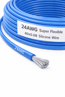 Провід монтажний 24AWG (40*0.08) супергнучкий силіконовий синій 2440 фото